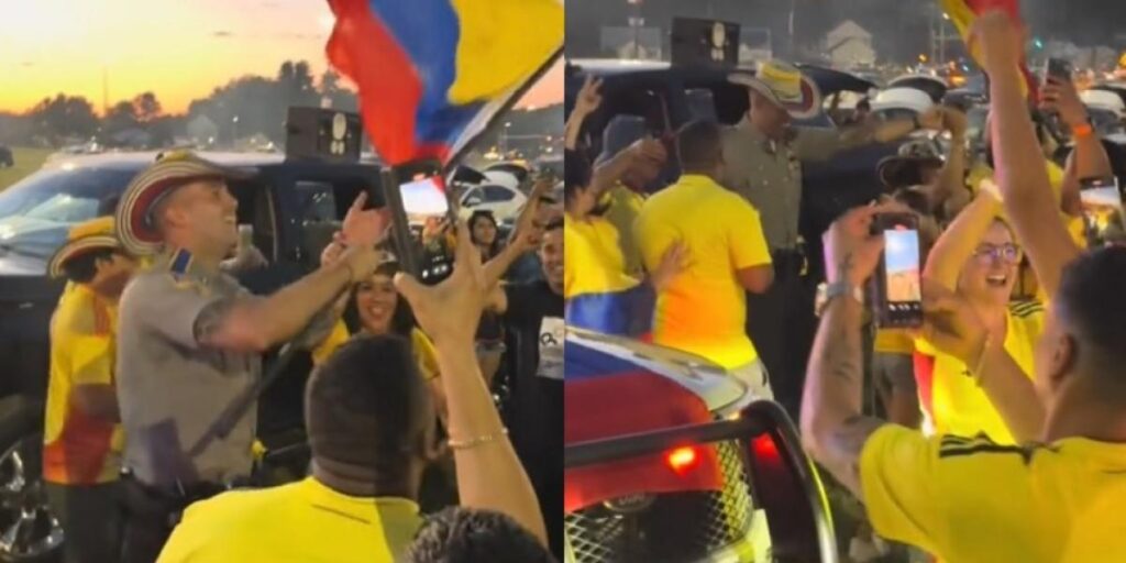 Policías de EE.UU. se Van de ‘Parranda’ y Bailan con Hinchas de la Selección Colombia