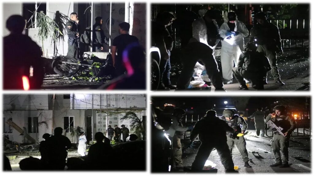 Así quedó la estación de Policía de Los Patios tras el carro bomba que dejó un muerto y 11 heridos